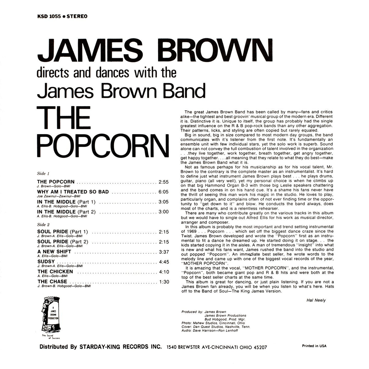 JAMES BROWN CD The Popcorn