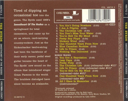 THE BYRDS CD Sweetheart Of The Rodeo + Bonus Tracks
