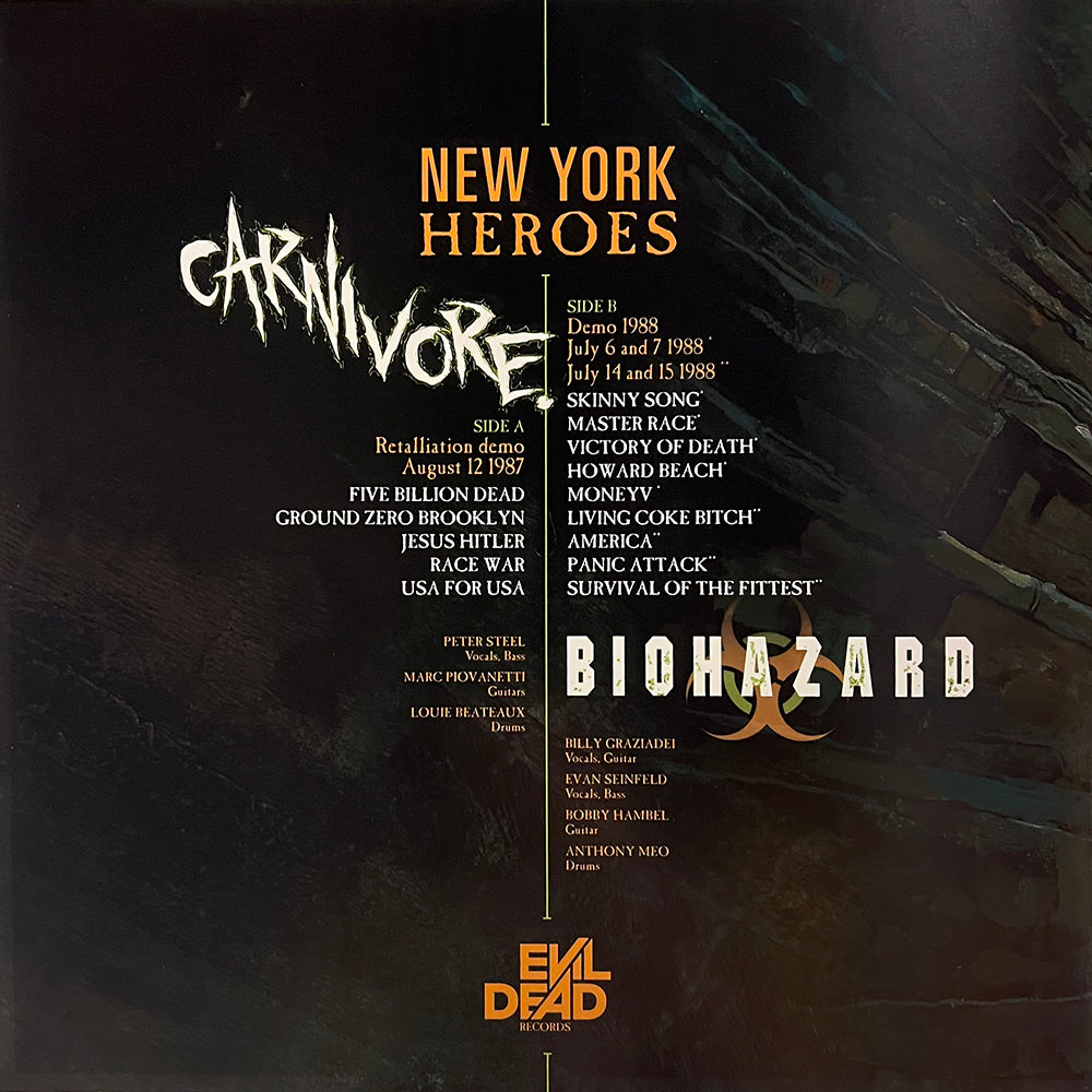 CARNIVORE / BIOHAZARD LP New York Heroes (Red And Smoke With White Splatter)