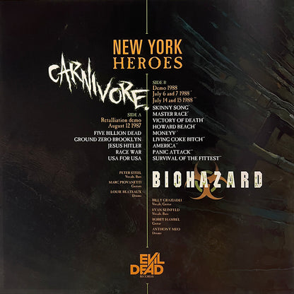 CARNIVORE / BIOHAZARD LP New York Heroes (Red And Smoke With White Splatter)