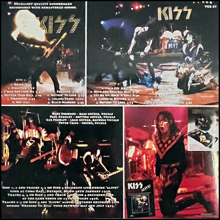 KISS 2xLP Alive! In Detroit, January 1976 (Red Coloured Vinyls)