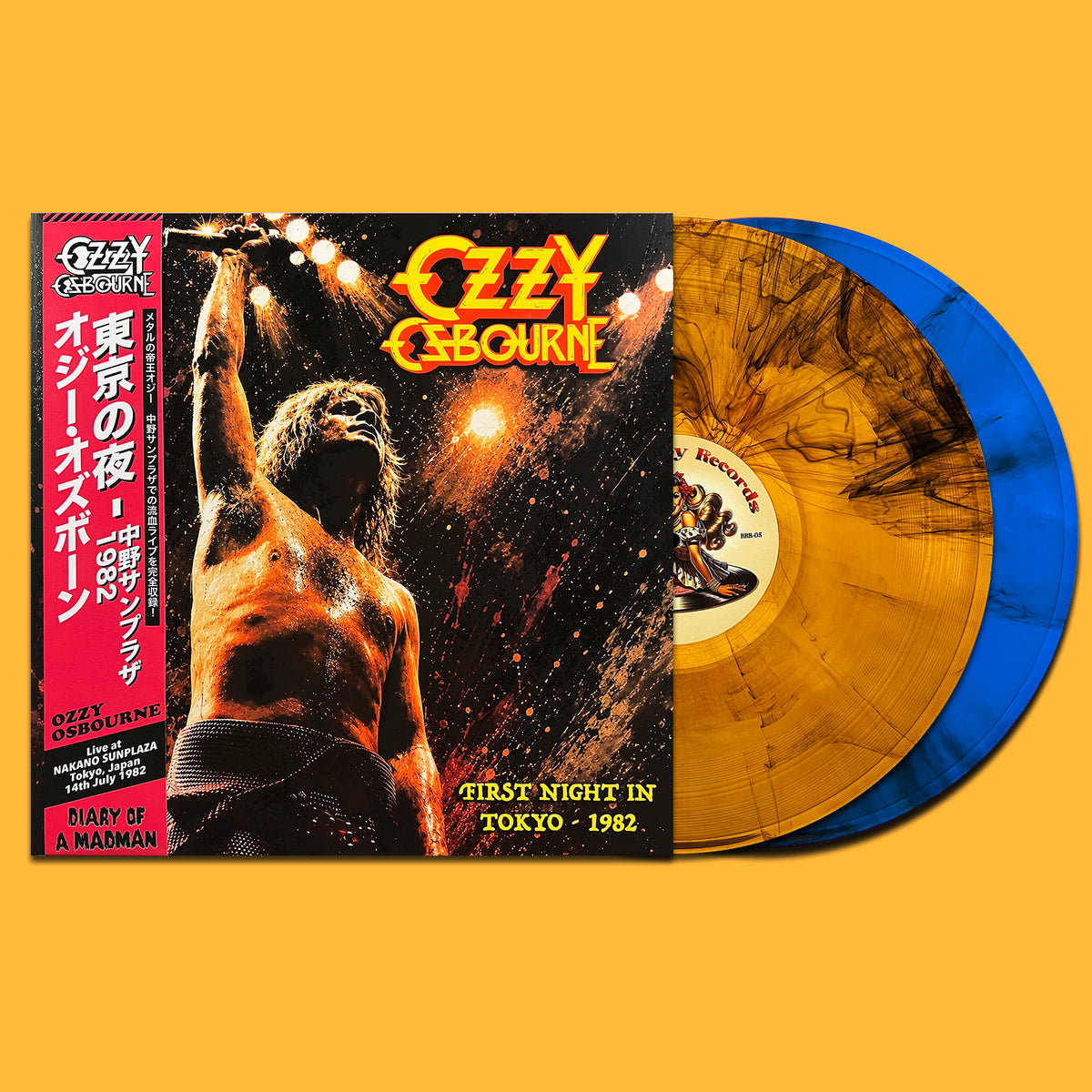 OZZY OSBOURNE 2xLP First Night in Tokyo 1982 (Orange & Blue Smoke) 80 Copies
