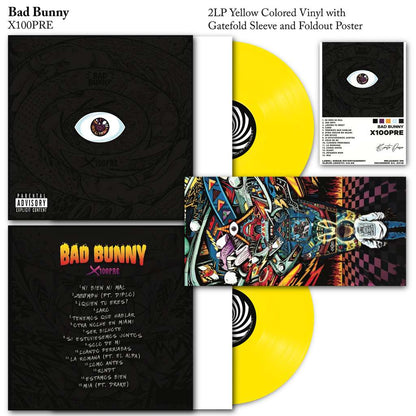 BAD BUNNY 2xLP X100pre (Yellow Marbled Coloured Vinyls) with Poster