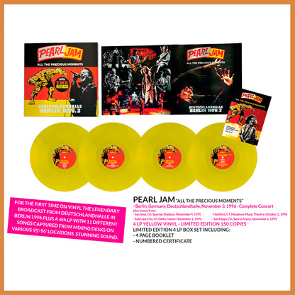 PEARL JAM BOX SET 4xLP All The Precious Moments (Yellow 150 Numbered Copies)