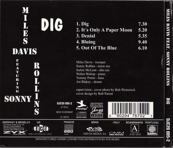 MILES DAVIS featuring SONNY ROLLINS CD Dig (Digipack)