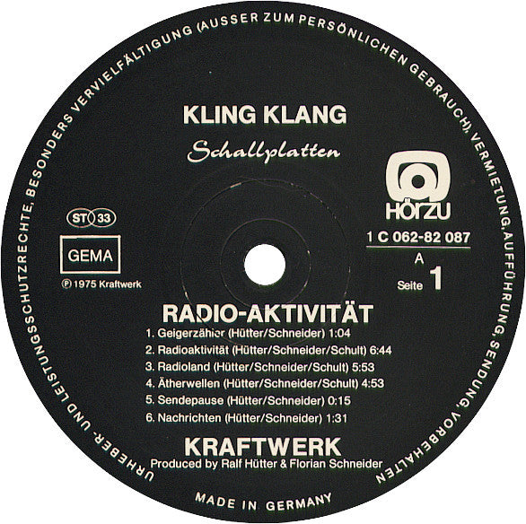 KRAFTWERK LP Radio-Aktivität (Radio-Activity)