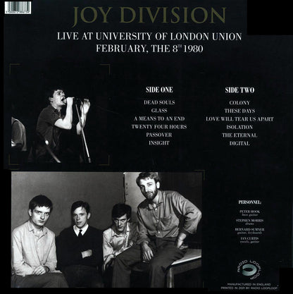 JOY DIVISION LP Live At University Of London Union February, The 8th 1980