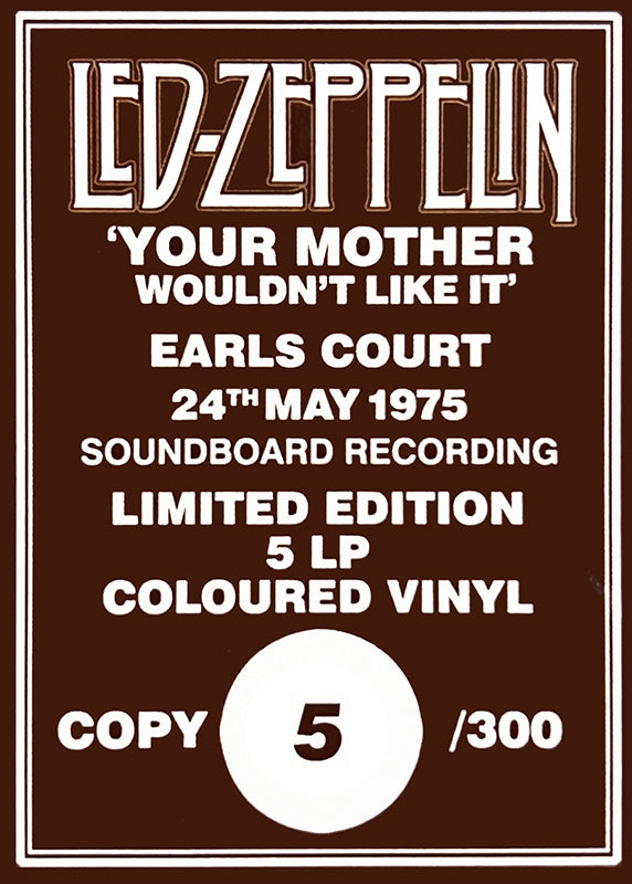 LED ZEPPELIN 5xLP BOX SET Your Mother Wouldn’t Like It (Colour 300 Numbered)