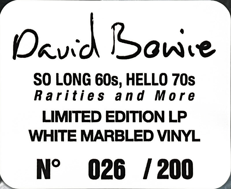 DAVID BOWIE LP So Long 60S, Hello 70S - Rarities And More (White Marbled Colour)
