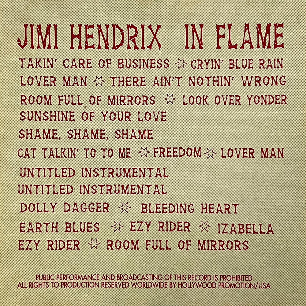 JIMI HENDRIX CD In Flame