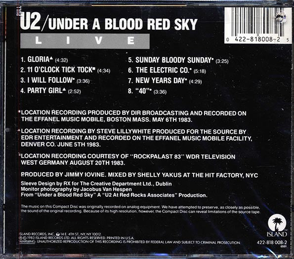 U2 - Under A Blood Red Sky - CD