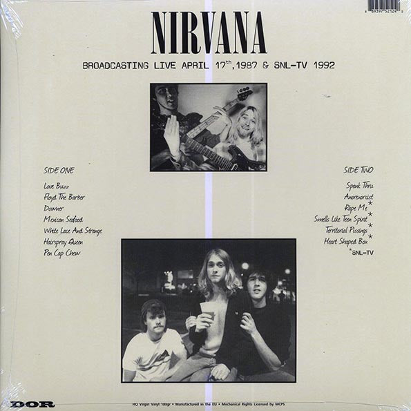 Nirvana - Broadcasting Live KAOS-FM April 17th, 1987 & SNL-TV 1992 - LP - Color