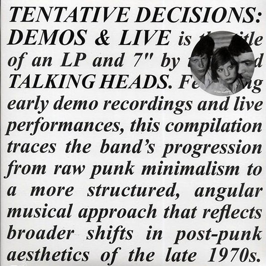 Talking Heads - Tentative Decisions: Demos & Live - LP