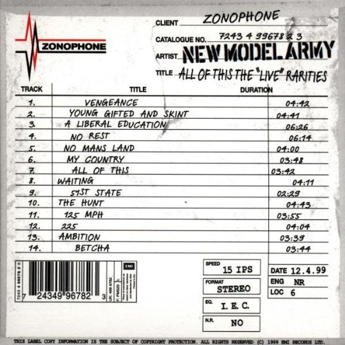 New Model Army - All Of This - The Live Rarities - CD - CD Muy Buen Estado / Portada Muy Buen Estado (VG+/VG+)