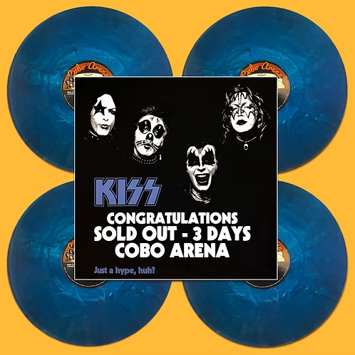 KISS 4xLP Congratulations Sold Out - 3 Days Cobo Arena (Blue Vinyls) BENT CORNER