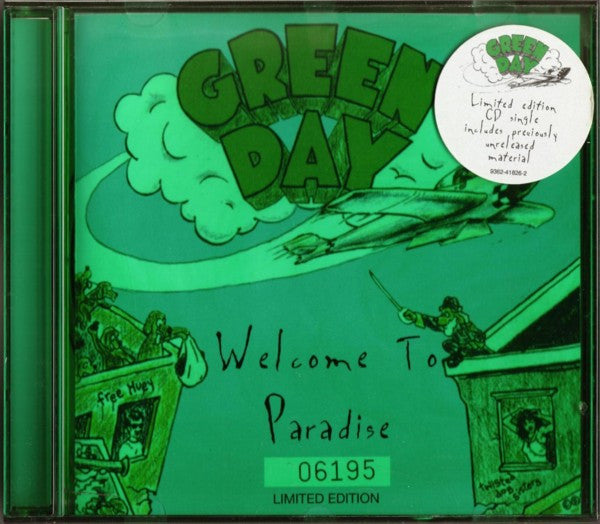 Green Day – Welcome To Paradise - CD-EP - Green Case - Numbered #09569 - 1994 - Reprise Records – W0269CDX - CD Muy Buen Estado (VG+) / Portada Como Nueva (M-)