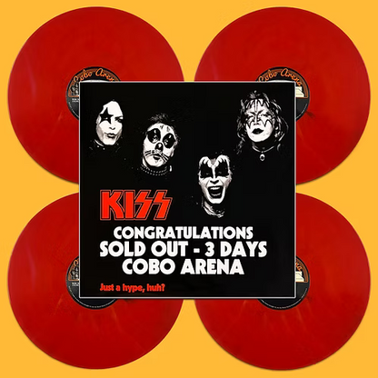 KISS 4xLP Congratulations Sold Out - 3 Days Cobo Arena (Red Vinyls) BENT CORNER
