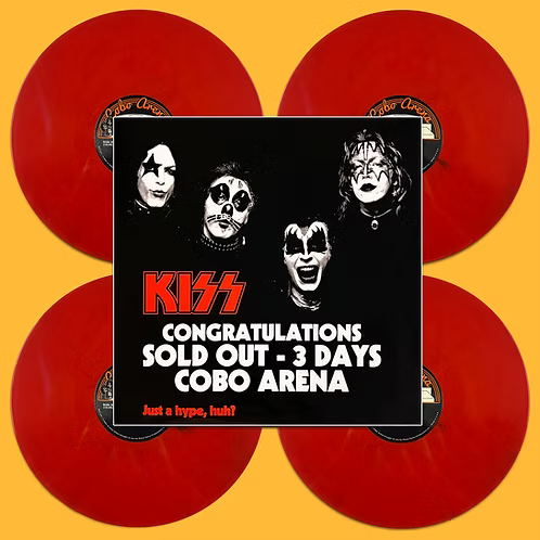 KISS 4xLP Congratulations Sold Out - 3 Days Cobo Arena (Red Vinyls) BENT CORNER