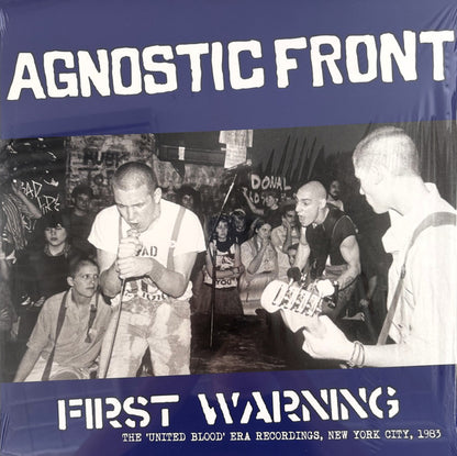 Agnostic Front - First Warning (The 'United Blood' Era Recordings, New York City, 1983) (LP, Comp, Ltd, RP, Azul / Blue)