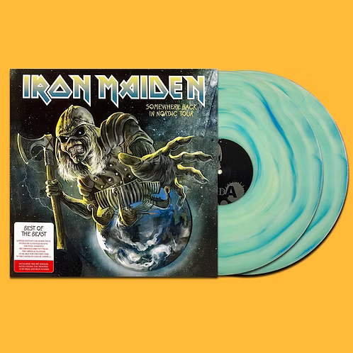IRON MAIDEN 2xLP Somewhere Back In Nordic Tour (Blue Swirls Coloured Vinyls)