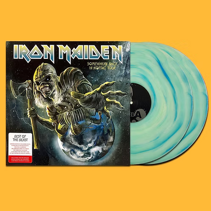 IRON MAIDEN 2xLP Somewhere Back In Nordic Tour (Blue Swirls Coloured Vinyls)