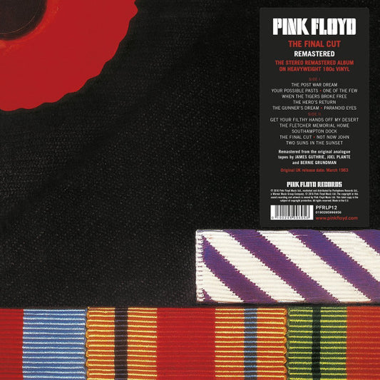 Pink Floyd ‎– The Final Cut - LP - 180 gr. - 2017 - Pink Floyd Records ‎– PFRLP12, Pink Floyd Records ‎– 0190295996956