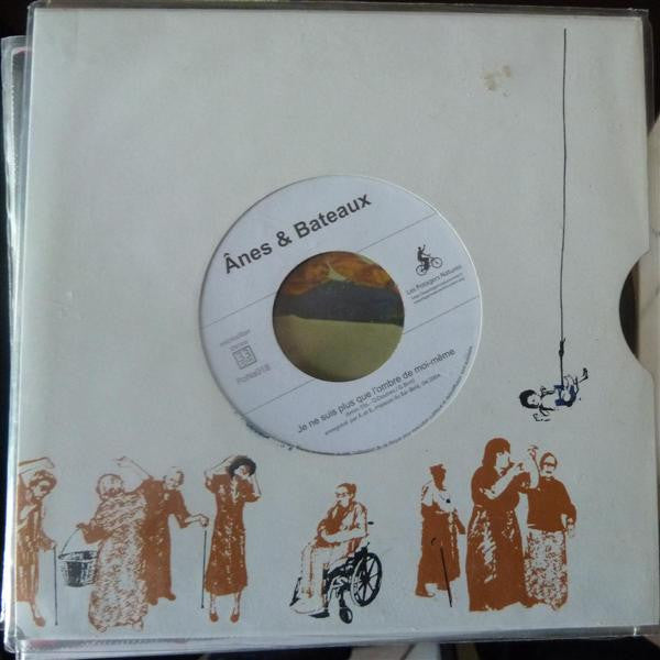 Ânes Et Bateaux / Les Baigneurs ‎– Split 7" - 2004 - Les Potagers Natures ‎– PoNa018 - Como Nuevo / Like New (M- / M-)