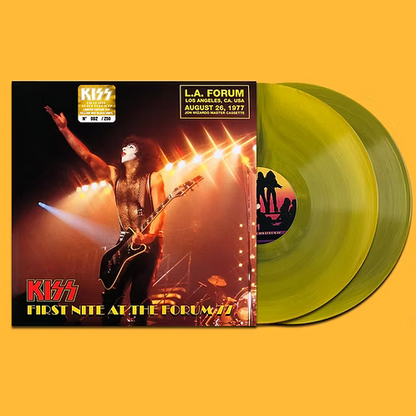 KISS 2xLP First Nite At The Forum 77 (Yellow Mix Black Colour) 250 Number Copies