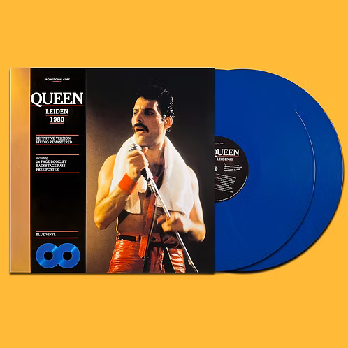 QUEEN 2xLP Leiden 1980 (Blue Coloured Vinyls) with Poster, Booklet & Pass