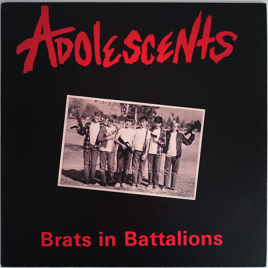 Adolescents ‎– Brats In Battalions - LP - Red Opaque - Nickel And Dime Records ‎– NICKEL & DIME 002LP, Triple X Records ‎– 51061-2 - Vinilo Nuevo (M) / Portada Como Nueva (M-)