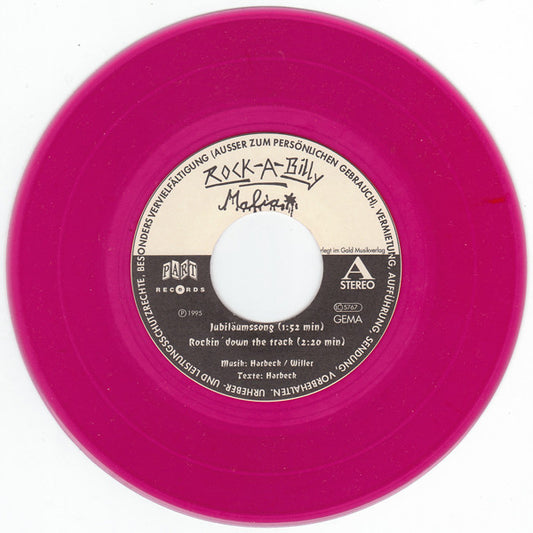 Rock-A-Billy Mafia – Jubiläumssong - 7" - Rojo / Red - 1995 - Part Records – PART-EP 016.001, Graveyard Records – Grave 010 - Como Nuevo / Like New (M- / Generic)