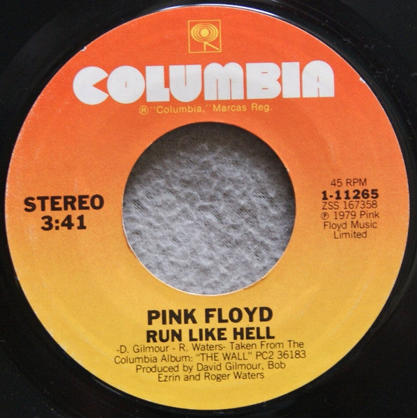 Pink Floyd – Run Like Hell - 7" - 1980 - Columbia – 1-11265 - Vinilo Muy Buen Estado / Portada Genérica (VG+/Generic).