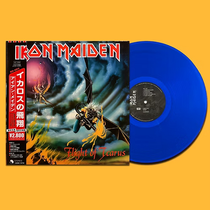 IRON MAIDEN LP Flight Of Icarus + Live Dortmund 1983 (Blue Colour) with OBI