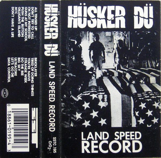 Hüsker Dü ‎– Land Speed Record - Cassette - 1988 - SST Records ‎– SSTC 195 - Muy Buen Estado / Very Good Condition (VG+ / VG+)