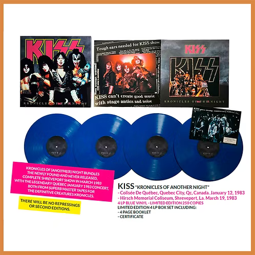 KISS 4xLP BOX SET Kronicles Of Another Night (Blue Coloured Vinyls) PROMO