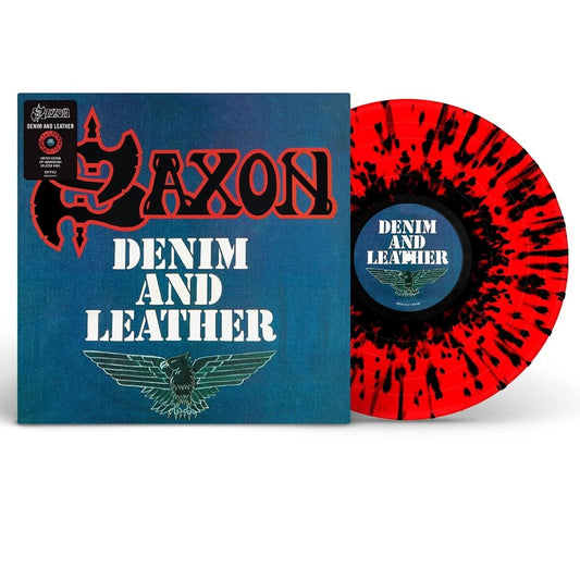 Saxon ‎– Denim And Leather - LP - Red with Black Splatter - 2021 - BMG ‎– BMGCAT161CLP, BMG ‎– 4050538676686