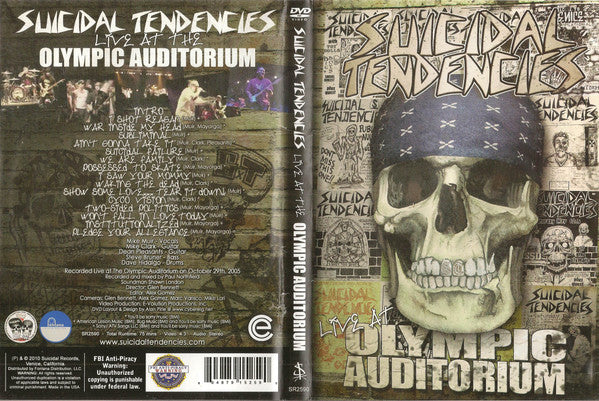 Suicidal Tendencies – Live At The Olympic Auditorium - DVD - Contiene Póster - Contains Poster - DVD Como Nuevo (M-) / Portada Como Nueva (M-)