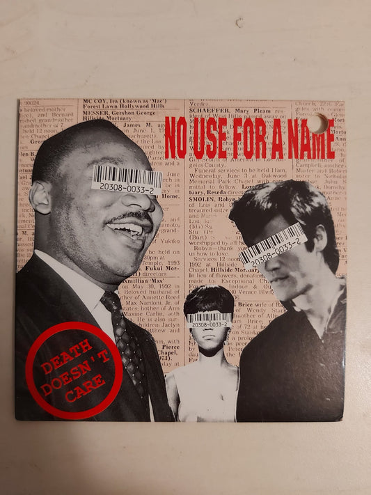 No Use For A Name ‎– Death Doesn't Care - CD Single - 1991 - New Red Archives ‎– NRA33CD - Muy Buen Estado / Very Good Condition (VG+ / VG+) - Punch Hole at Barcode - Agujero en el Código de Barras