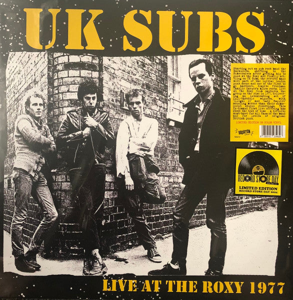 UK Subs - Live At The Roxy 1977 (LP, RSD, Ltd, Amarillo / Yellow)