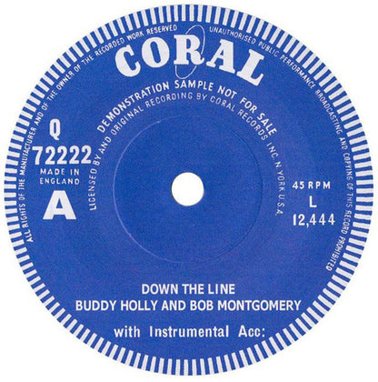 Buddy Holly And Bob Montgomery / Ivan – Down The Line / Real Wild Child - 7" - Reissue - 2007 - Coral – Q 72222 - Como Nuevo / Like New (M-/Generic)