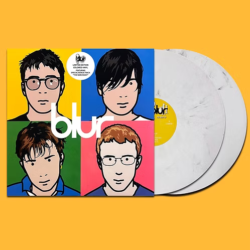 BLUR 2xLP The Best Of (White Grey Marble Coloured Vinyls) + Bonus Track