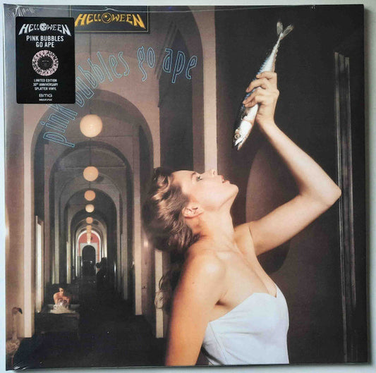 Helloween – Pink Bubbles Go Ape - LP - Pink With Black Splatter, 30th Anniversary, Gatefold - 	BMG – BMGCATLP62C, Sanctuary – BMGCATLP62C, BMG – 4050538675757, Sanctuary – 4050538675757