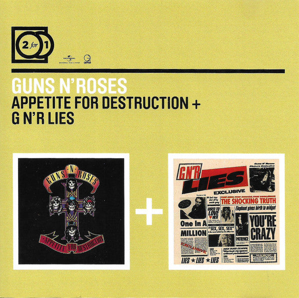 Guns N'Roses – Appetite For Destruction + G N'R Lies - 2xCD - CDs Como Nuevos / Portada Como Nueva (M-/M-)