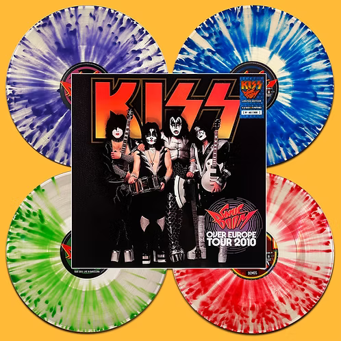 KISS BOX SET 4xLP Sonic Boom Over Europe Tour 2010 Barcelona Spain (Splatter)