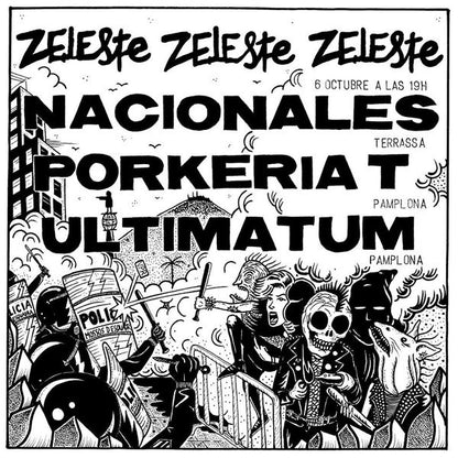 Ultimatum / Nacionales / Porkeria T – Zeleste Zeleste Zeleste - LP - Incluye Libreto - 2014 - Vomitopunkrock Records – REF 008 LP