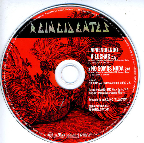 Reincidentes – Aprendiendo A Luchar - CD, Single, Promo, PVC Bag - 1999 - RCA – 74321 653552, BMG España – 74321 653552