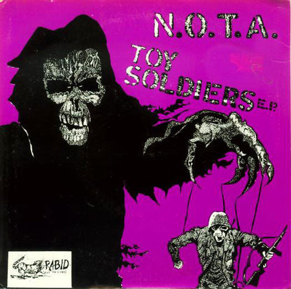 N.O.T.A. – Toy Soldiers E.P. - 7" - With Insert - 1984 - Rabid Cat Records – RAB-NOTA-003 - Muy Buen Estado / Very Good Condition (M / VG+)