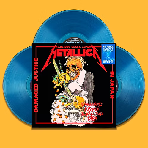 METALLICA 3xLP BOX SET Damaged Justice In Japan (Crystal Blue Colour 175 Copies)