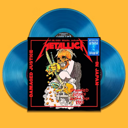 METALLICA 3xLP BOX SET Damaged Justice In Japan (Crystal Blue Colour 175 Copies)