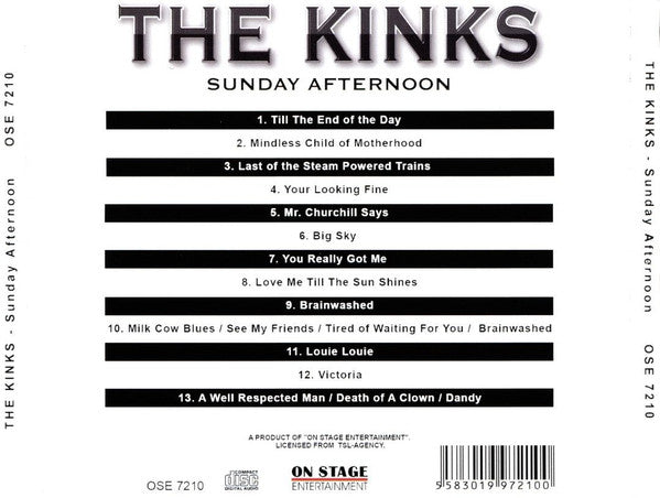 The Kinks – Sunday Afternoon (Live In Concert) - CD - NUEVO - PRECINTADO / NEW - SEALED.